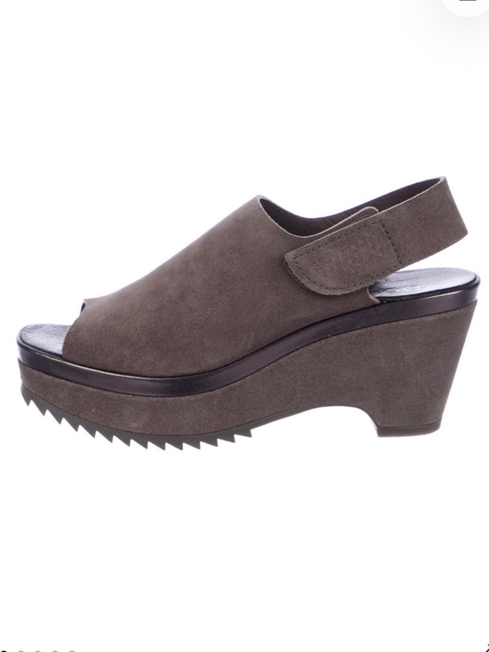 Pedro Garcia Felipa Suede Slingback Wedge Sandals in Taupe Gray Size 38/8 EUC